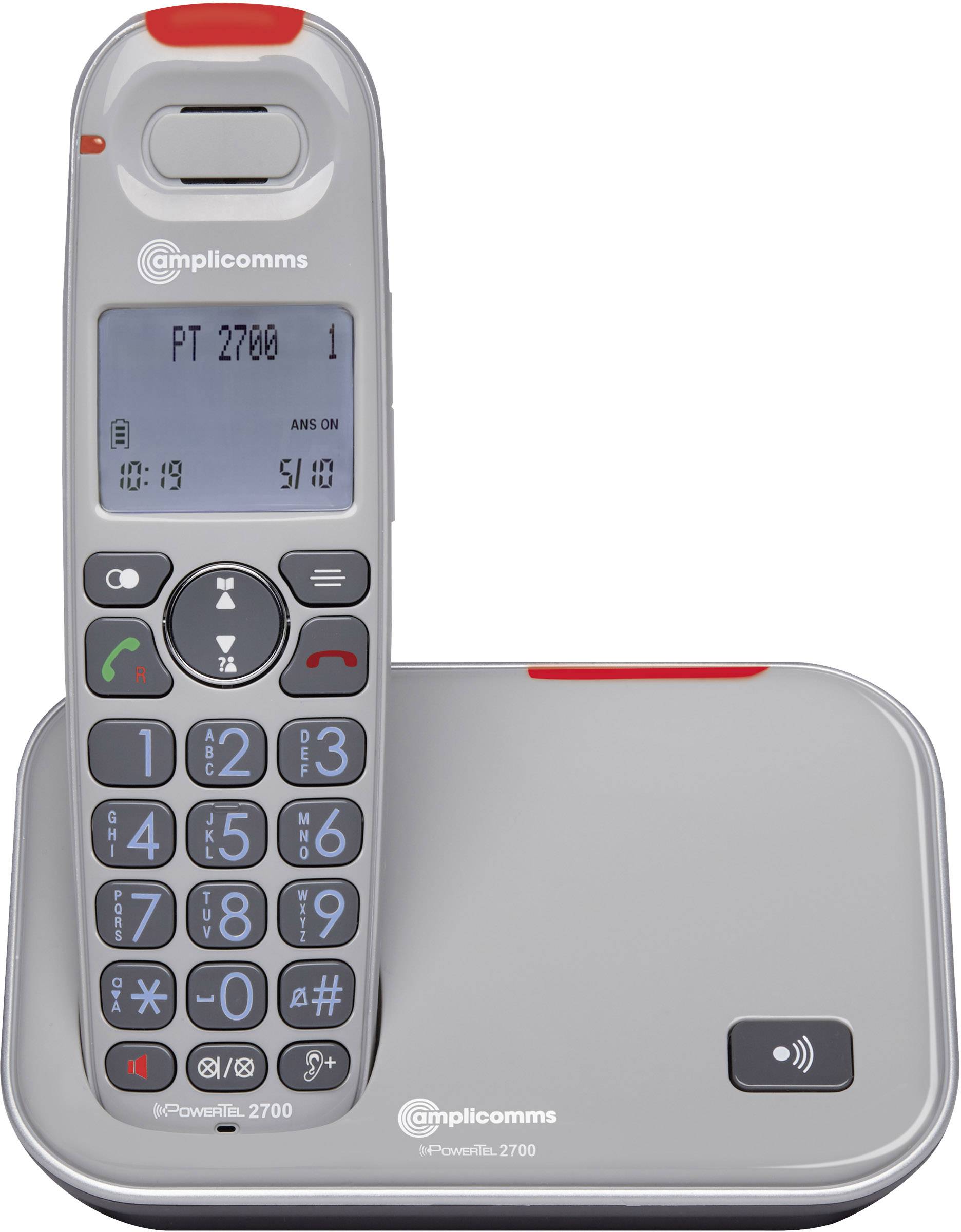 Amplicomms PowerTel 2700 Schnurloses Seniorentelefon LC-Display Grau