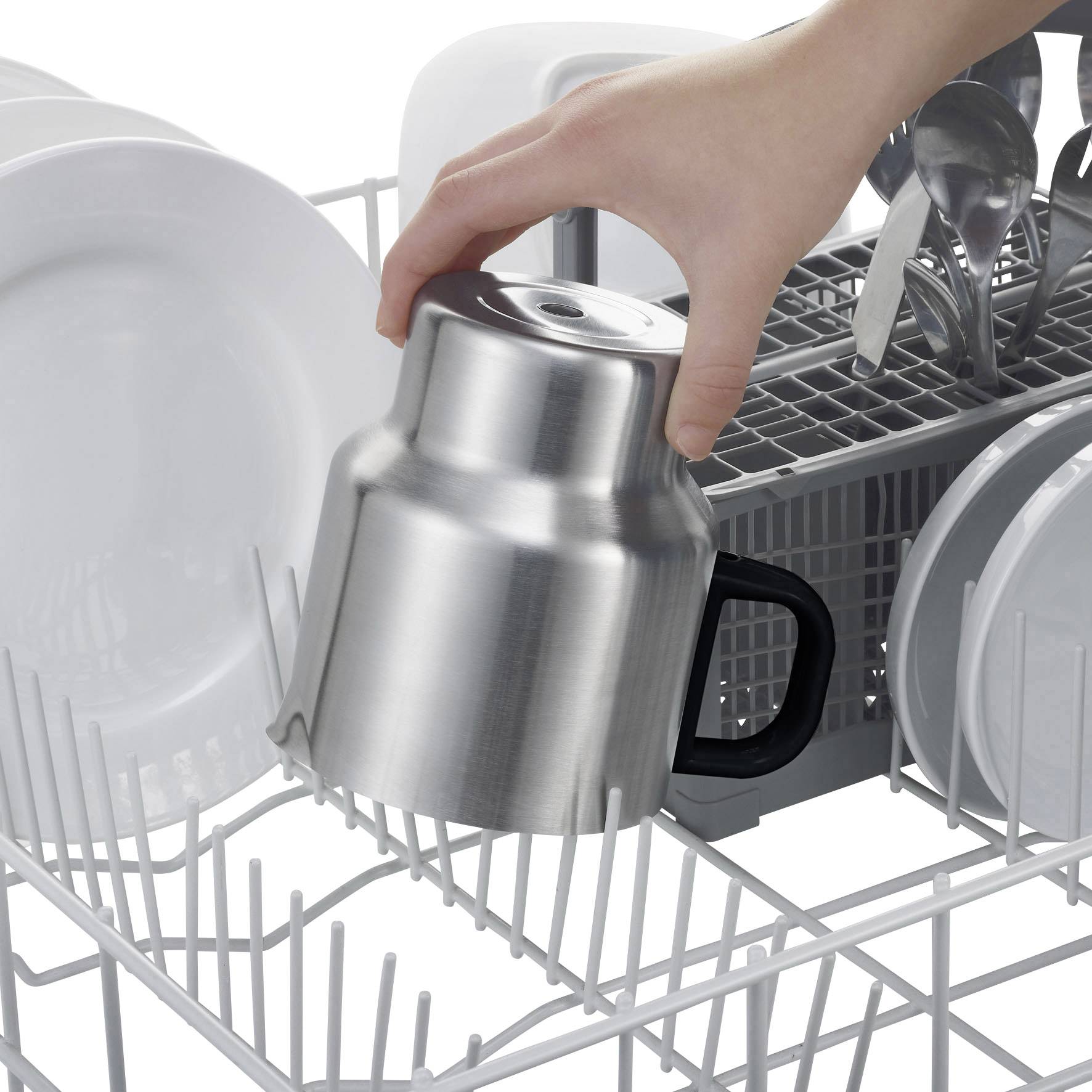 Severin SM 3583 Induktions-Milchaufschäumer Edelstahl (gebürstet), Schwarz 500 W