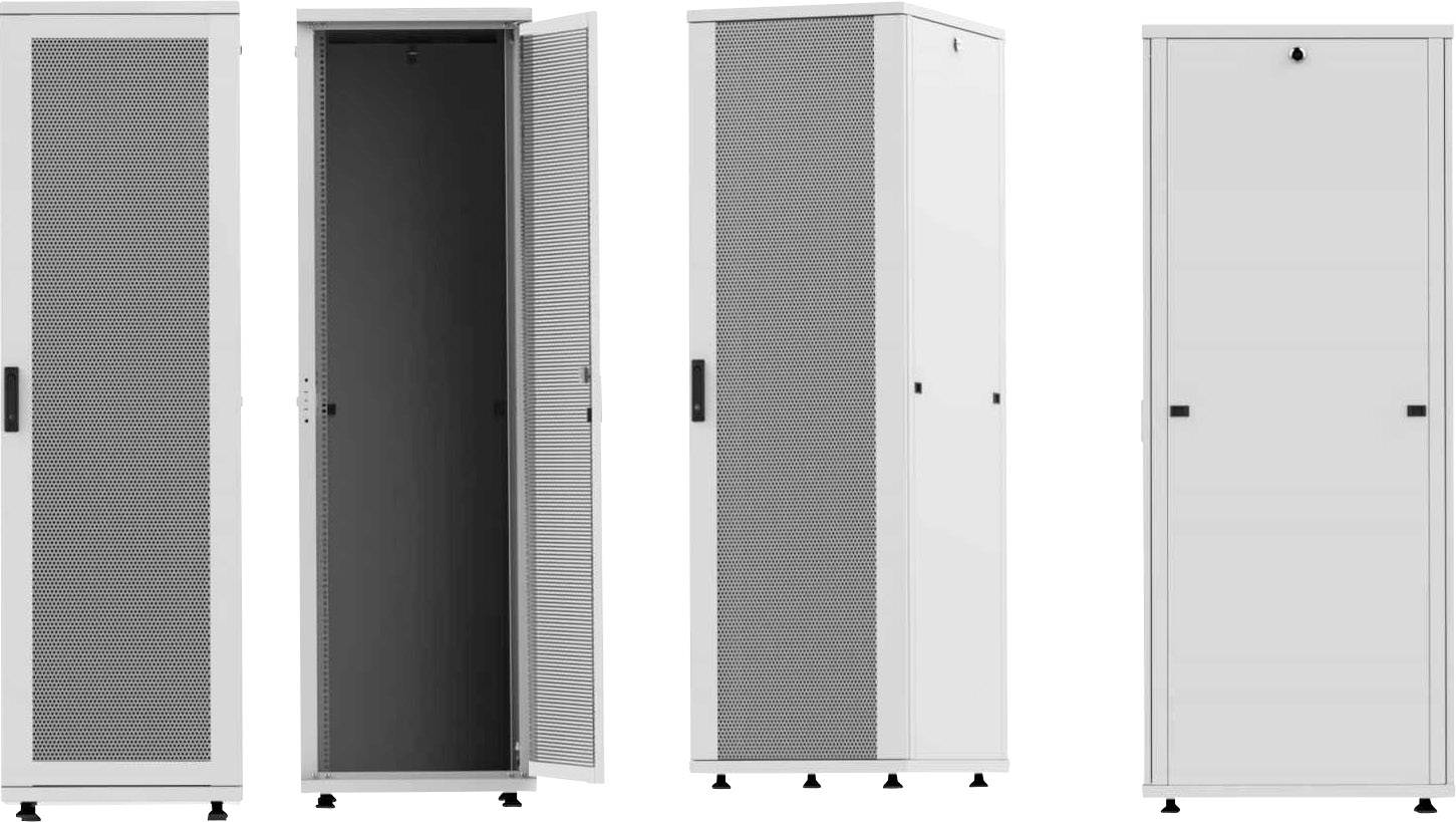 Intellinet 19" Serverschrank Basic Line 26 HE 1308x600x1000mm Flatpack Traglast 600kg grau 19 Zoll Serverschrank (B x H x T) 600