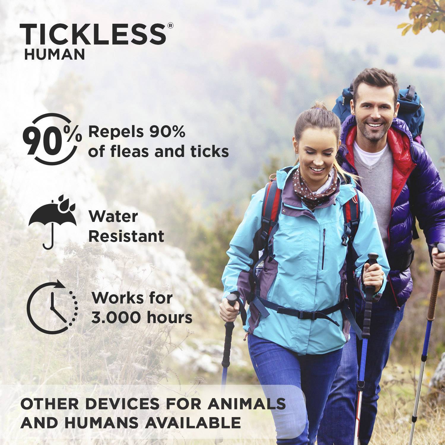 Tickless Human PRO-102OR Zeckenschutz Ultraschall (L x B x H) 60 x 27 x 20 mm Orange 1 St.