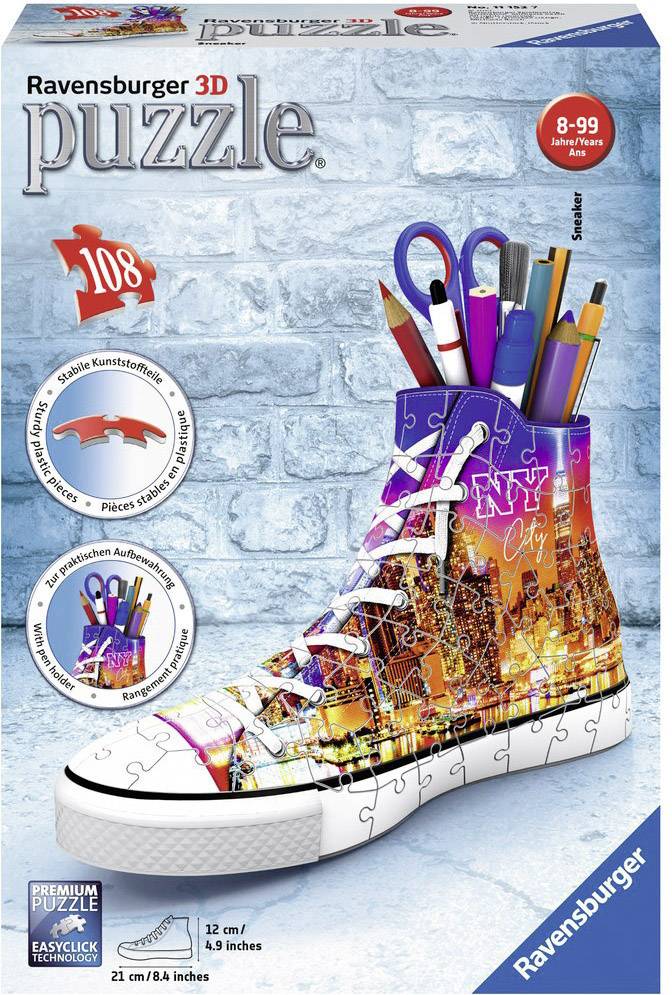 Puzzle Sneaker Skyline 108 Teile 111527 Sneaker Skyline 3D Puzzle-Organizer 1 St.