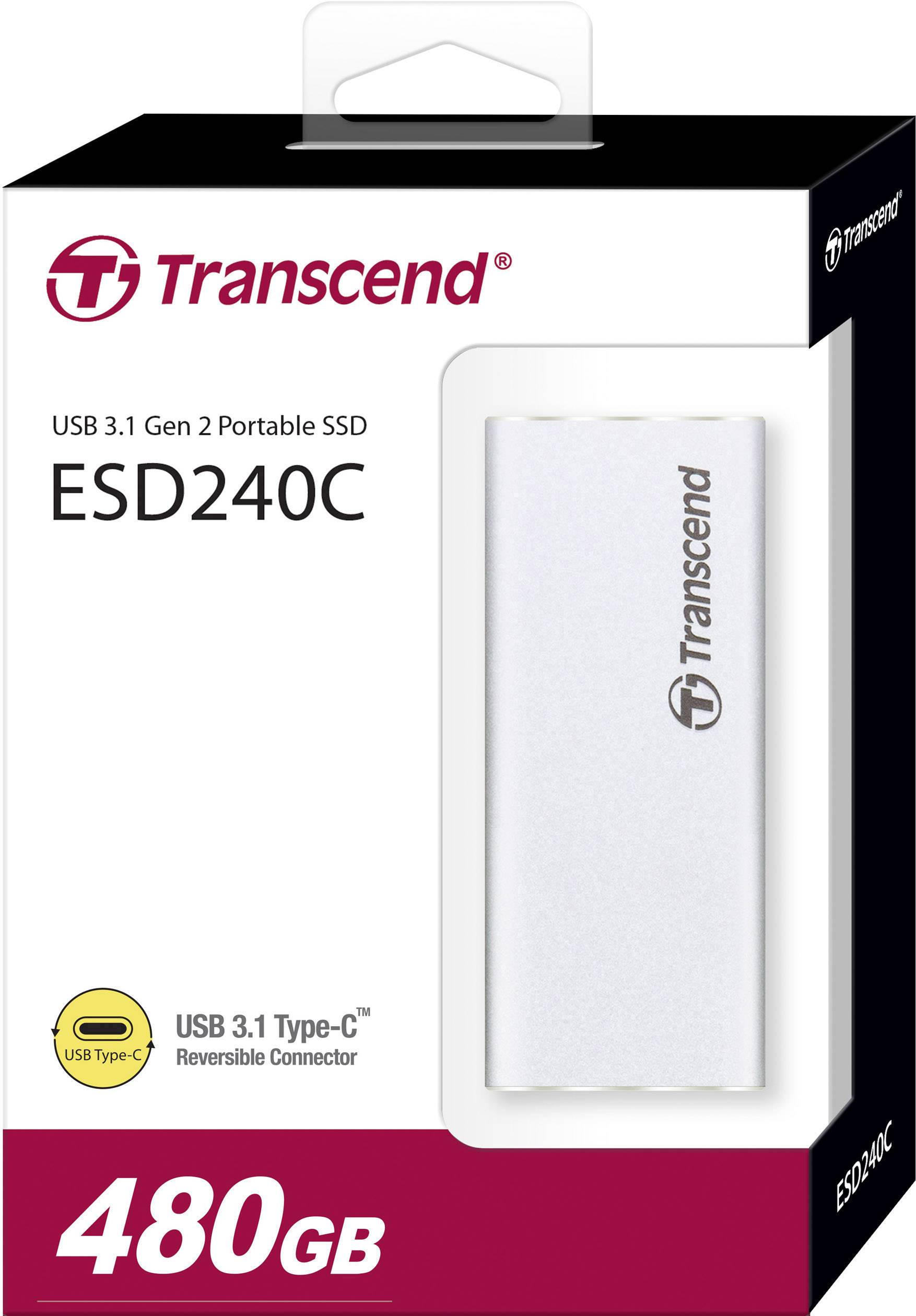 Transcend ESD240C 480 GB Externe SSD USB-C® Silber TS480GESD240C