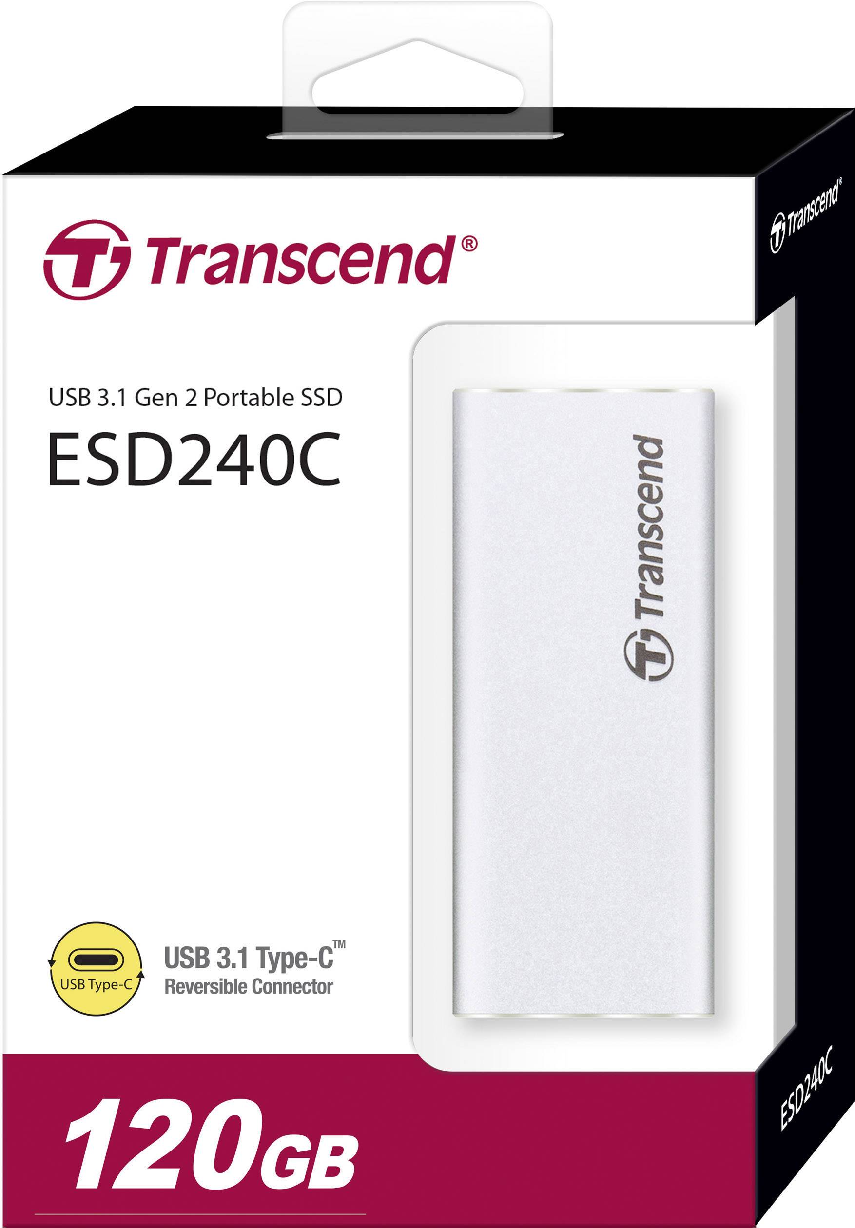 Transcend ESD240C 120 GB Externe SSD USB-C® Silber TS120GESD240C
