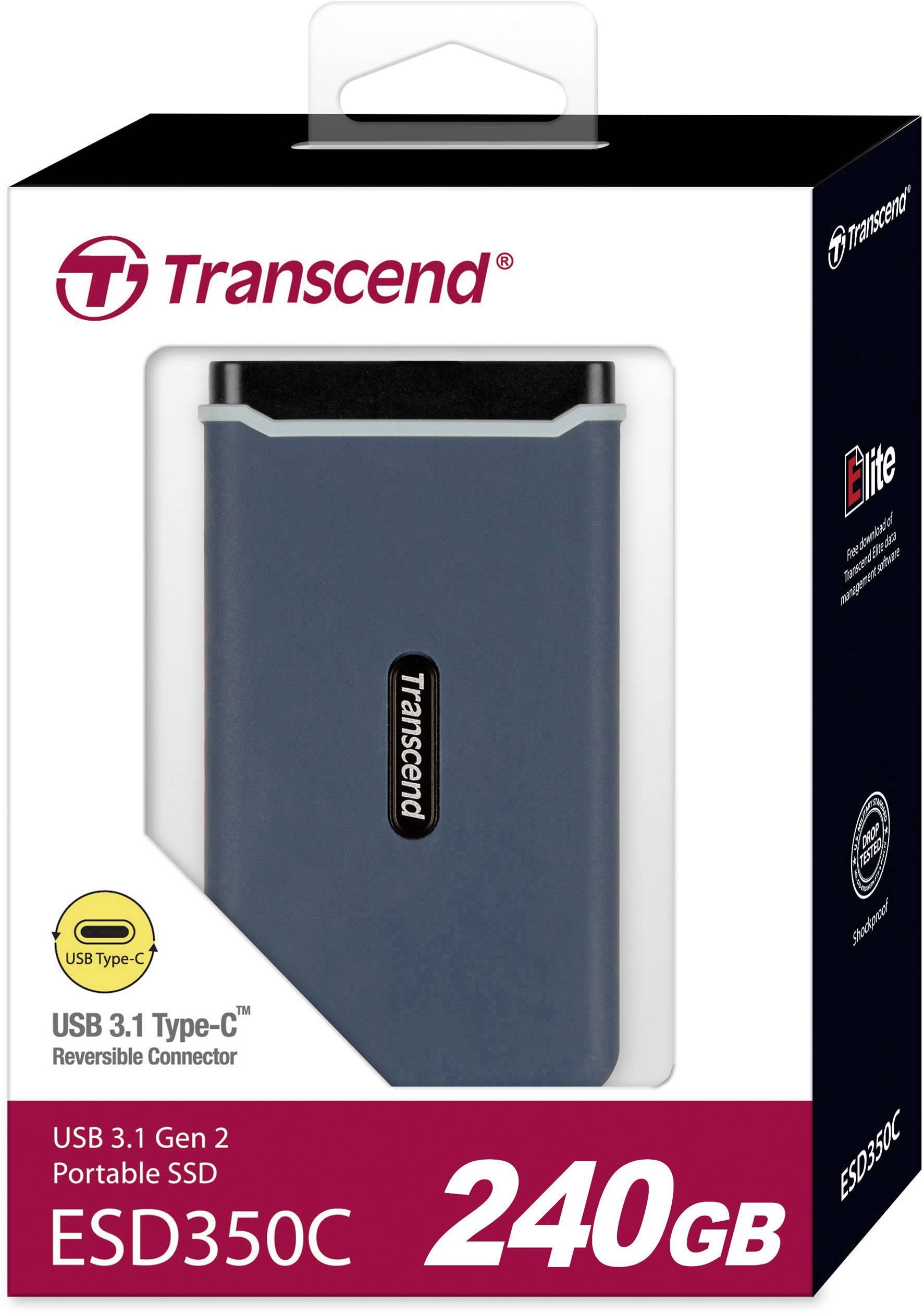 Transcend ESD250C 240GB Externe SSD USB 3.2 Gen 2 Blau TS240GESD350C