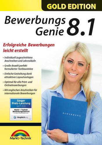Markt & Technik BEWERBUNGS GENIE 8.1 Vollversion, 1 Lizenz Windows Bewerbungs-Software