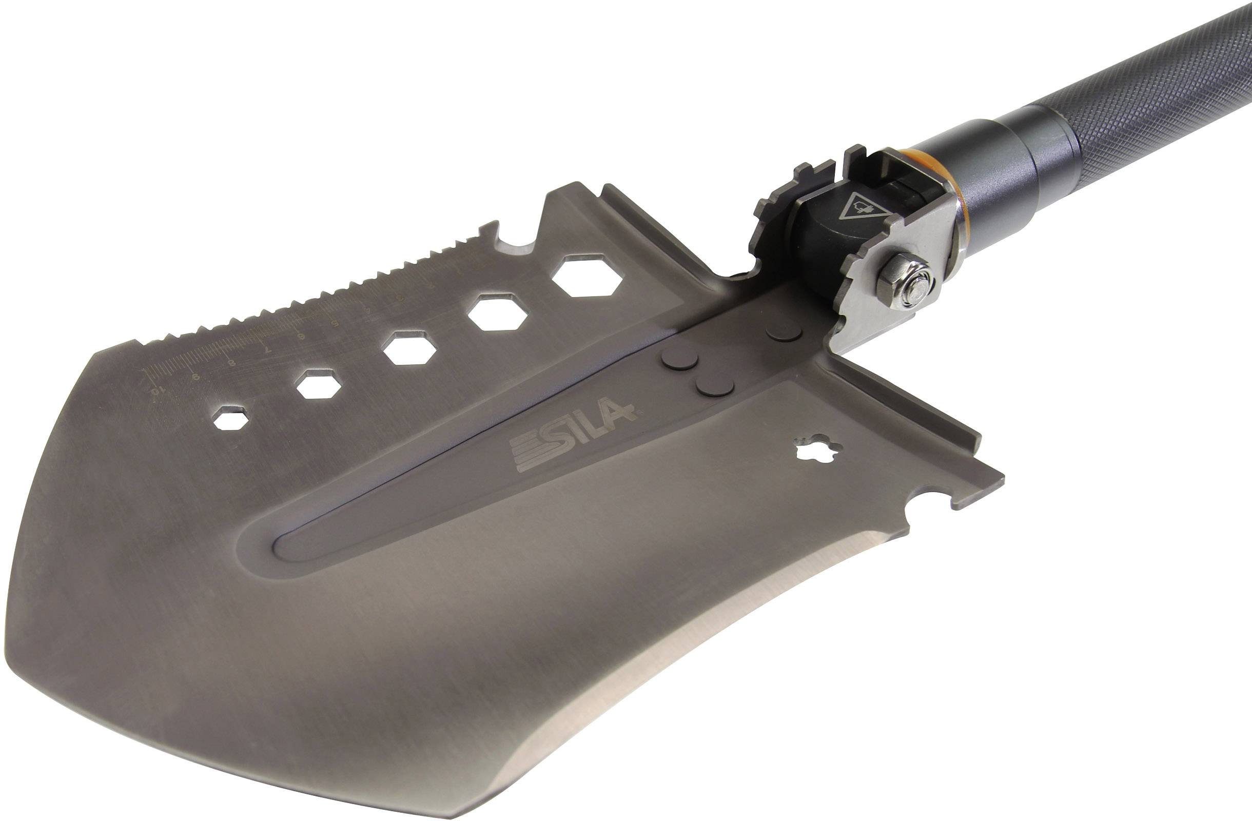 SILA M1Orange 306028 Spaten mit Säge, mit Tasche, mit Sägekante, mit Bit-Halter, mit Feuerstarter, mit Klinge