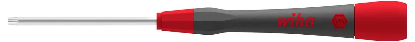 Ein roter Schraubendreher mit schwarzem Griff, geeignet für Torx-Schrauben.