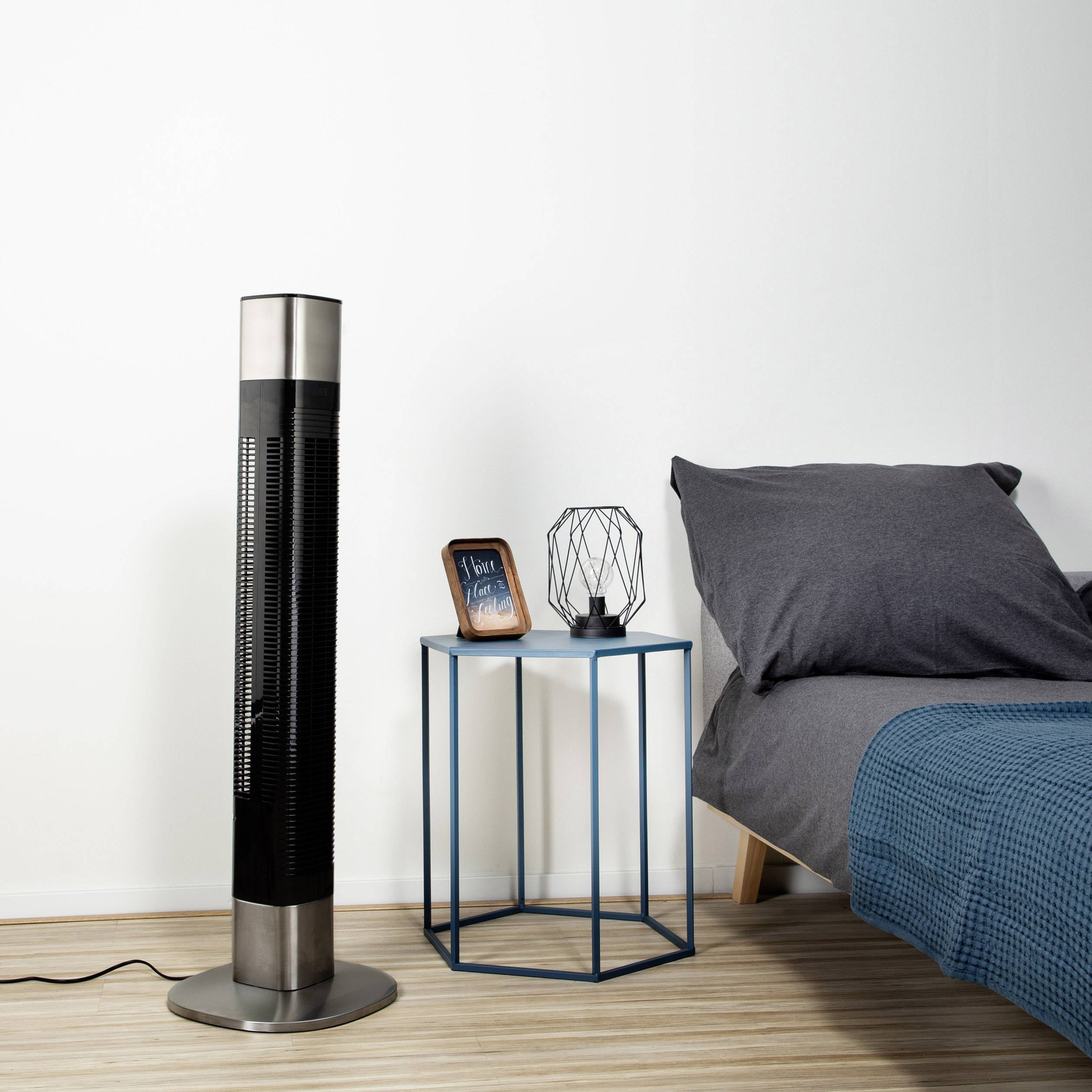 Princess Turmventilator 50 W (L x B x H) 14.7 x 29.5 x 103 cm Schwarz, Silber