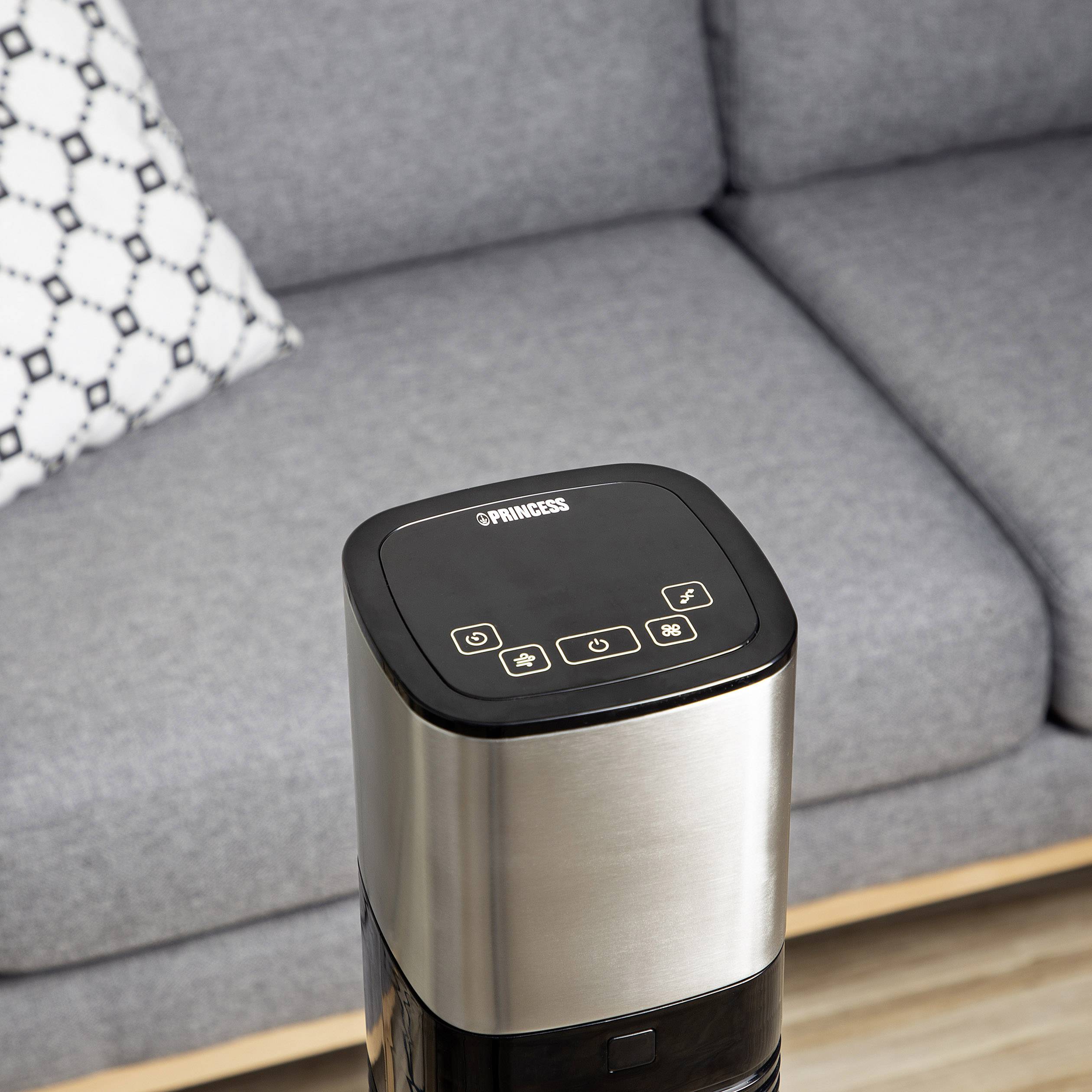 Princess Turmventilator 50 W (L x B x H) 14.7 x 29.5 x 103 cm Schwarz, Silber