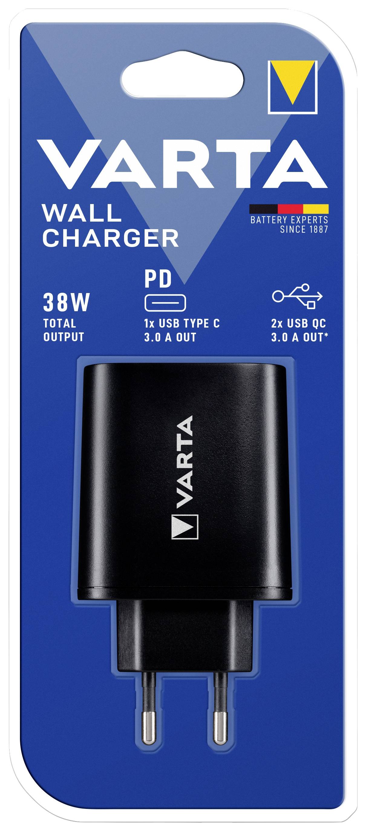 Varta Wall Charger 57958 USB-Ladegerät Steckdose Ausgangsstrom (max.) 5400mA 3 x USB, USB-C® Buchse