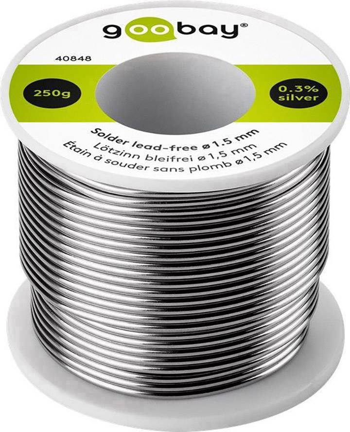 Goobay 40848 Lötzinn bleifrei ø 1,5mm Lötdraht Flussmittel / 0,3 % Silber / 217 °C Schmelzpunkt / bleifreies Löten 250g
