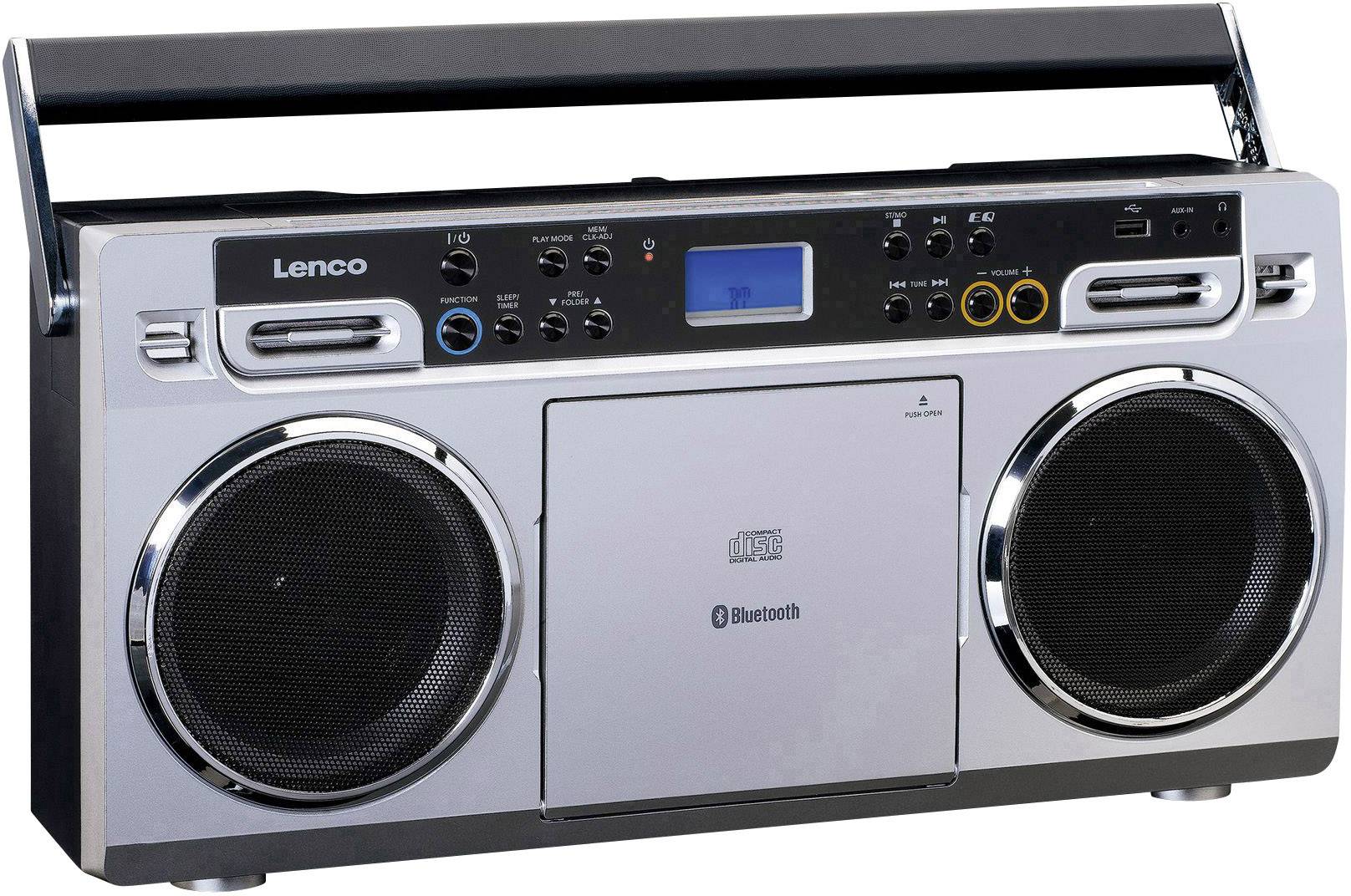 Lenco SCD-580 Ghettoblaster UKW Bluetooth®, CD, USB   Silber