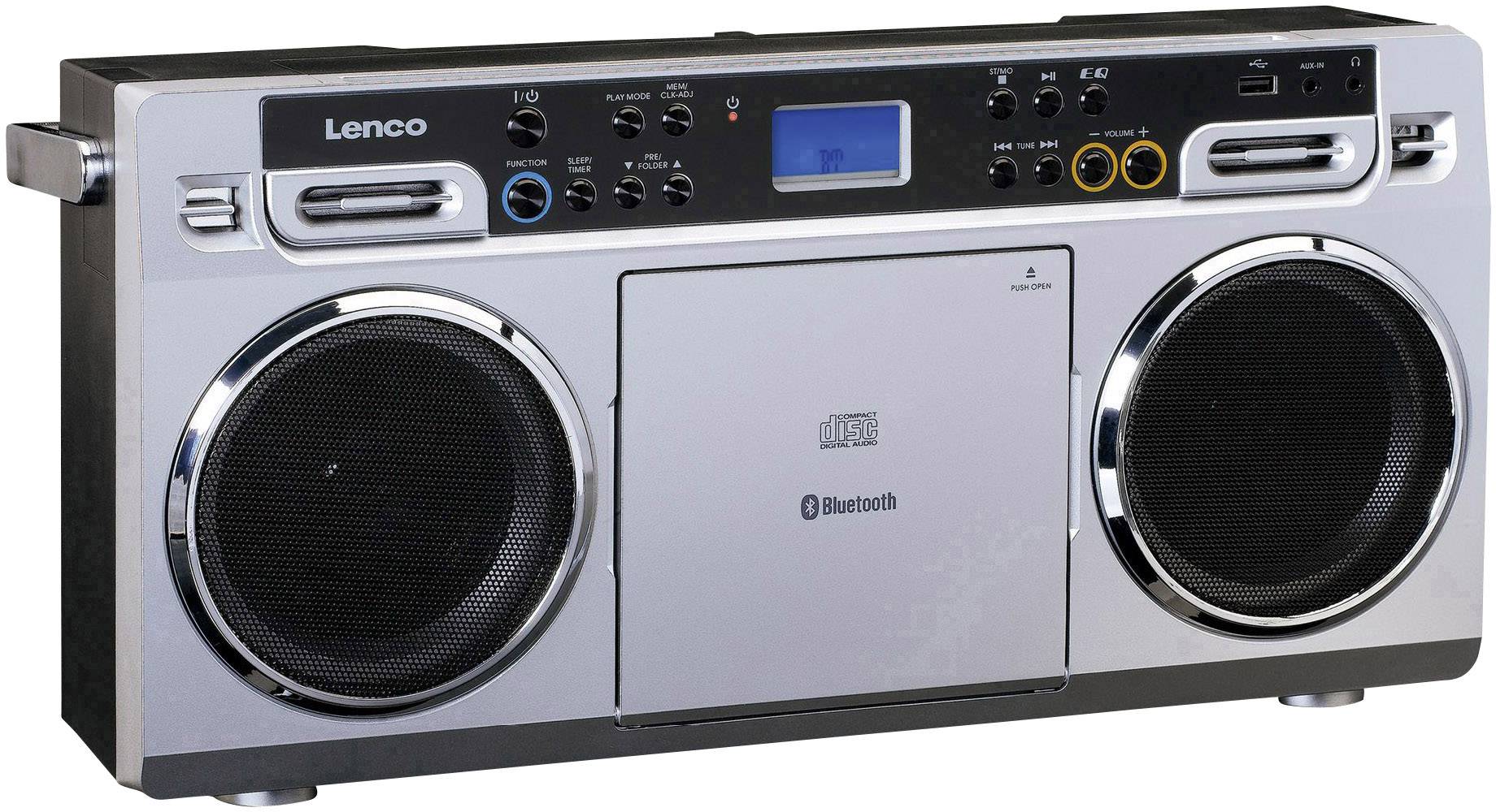 Lenco SCD-580 Ghettoblaster UKW Bluetooth®, CD, USB   Silber