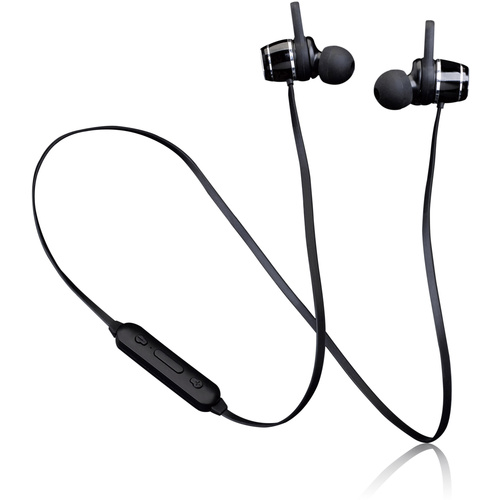 Lenco EPB-030BK Sport In Ear Kopfhörer Bluetooth® Schwarz Headset, Schweißresistent