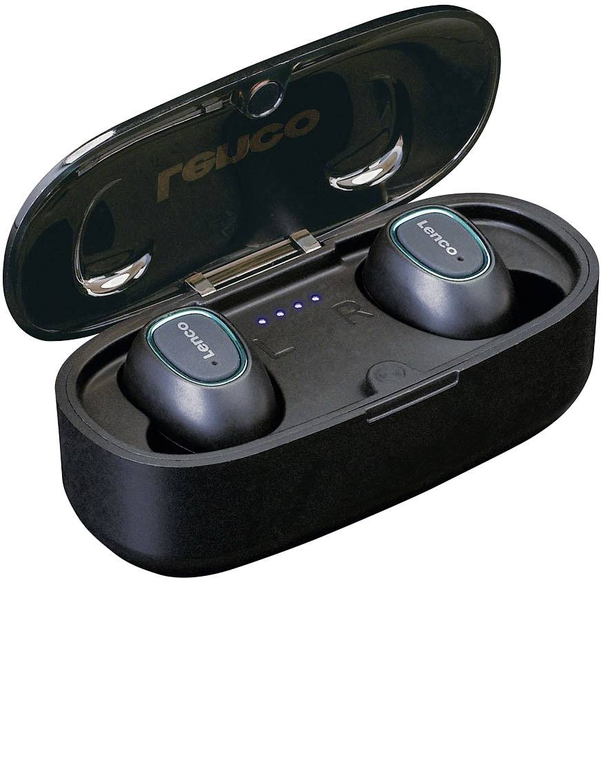 Lenco EPB-410BL In Ear Kopfhörer Bluetooth® Schwarz Headset, Schweißresistent, Wasserbeständig
