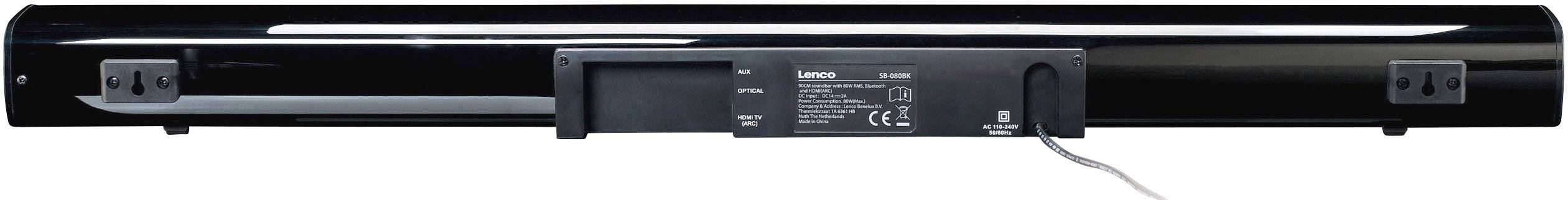 Lenco SB-080BK Soundbar Schwarz Bluetooth®, USB