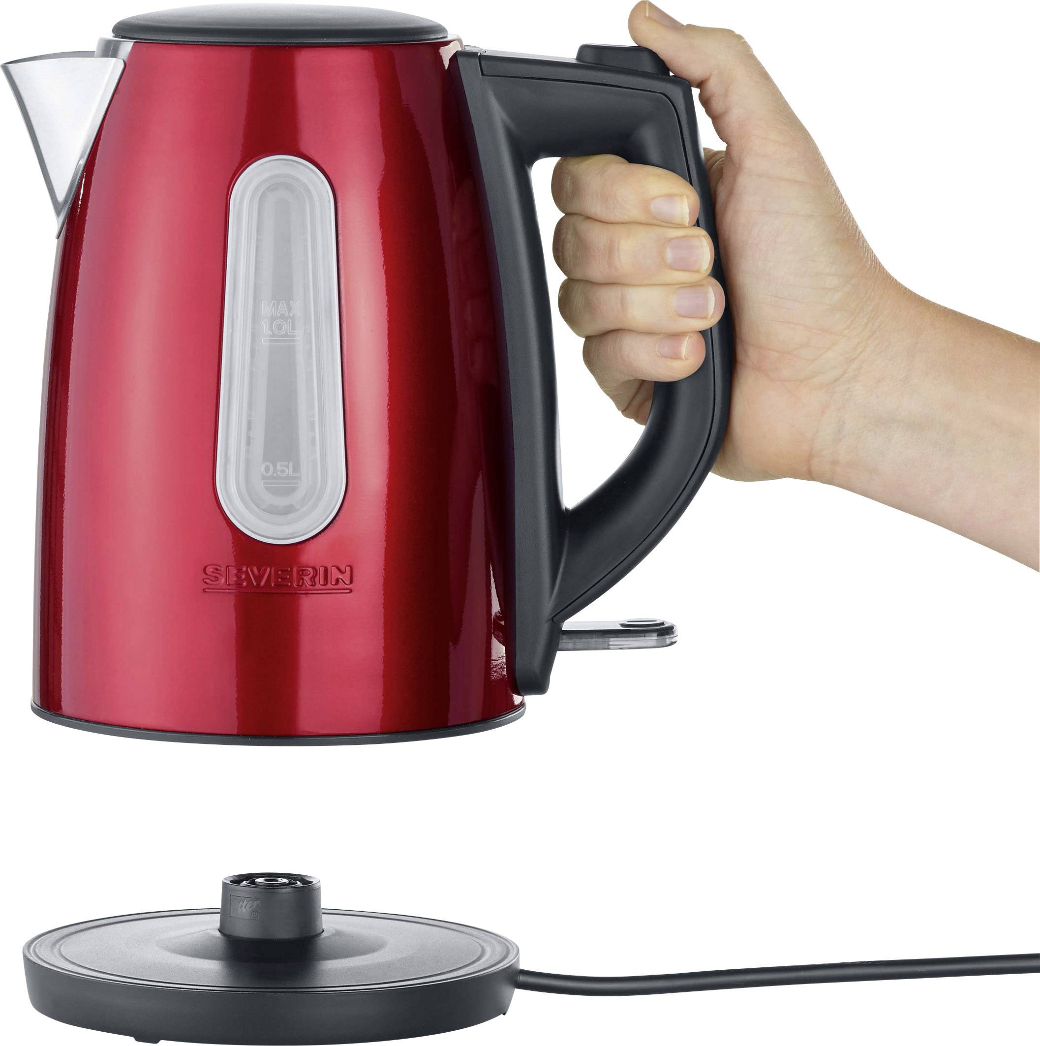 Severin WK 3417 Wasserkocher Rot (metallic) Fassungsvermögen: 1l