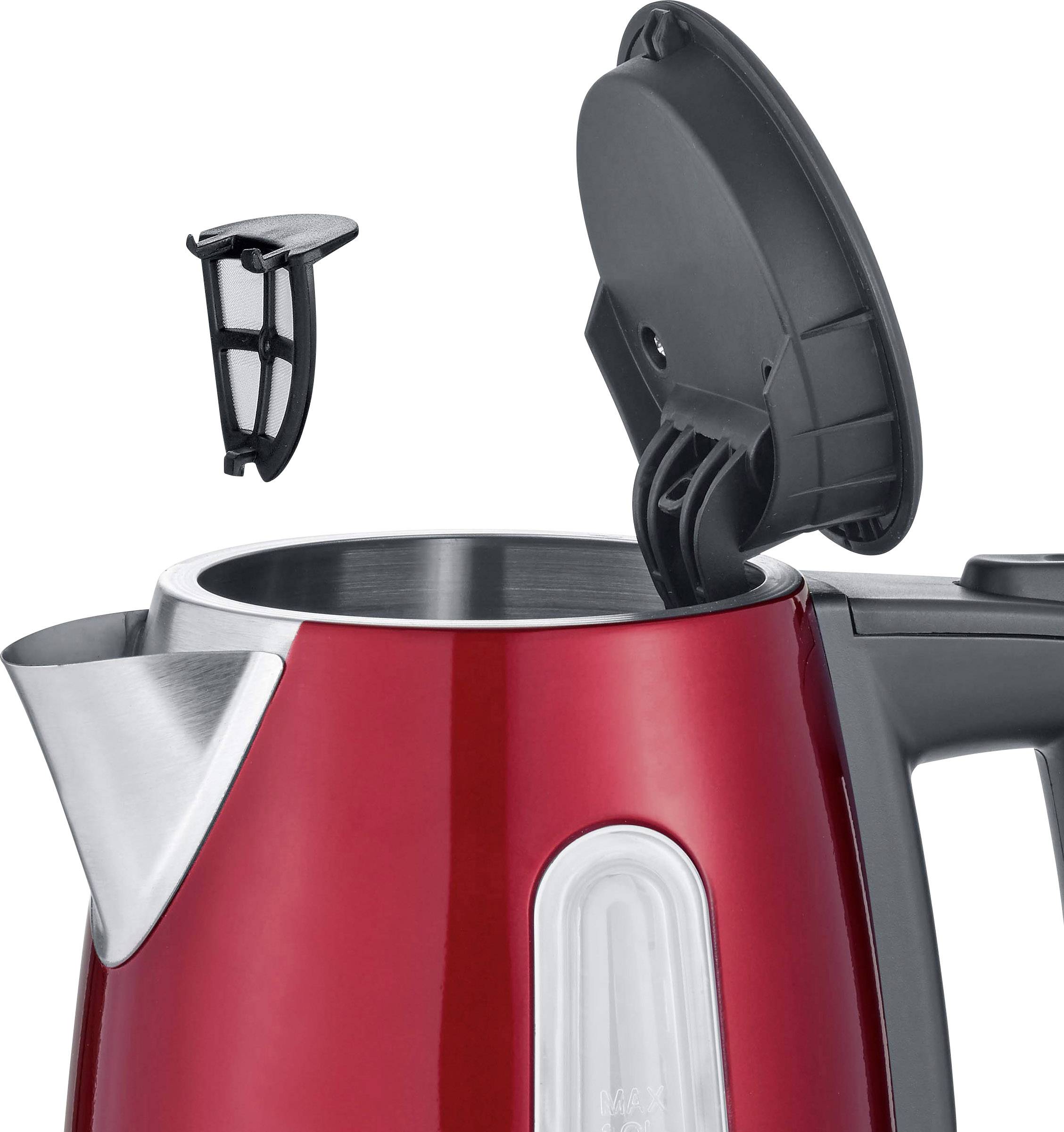 Severin WK 3417 Wasserkocher Rot (metallic) Fassungsvermögen: 1l