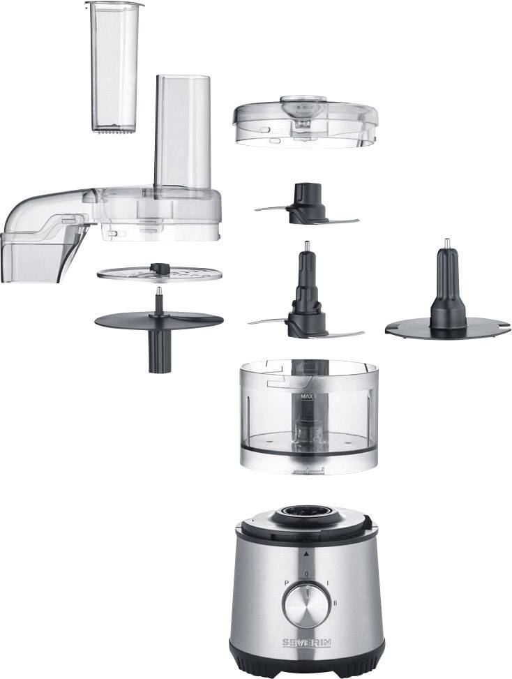 Severin KM 3865 Zerkleinerer 400 W Edelstahl (gebürstet), Schwarz
