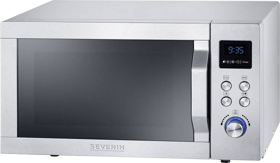 Severin MW 7754 Mikrowelle Edelstahl (gebürstet) 900 W Grillfunktion, Heißluft-Funktion