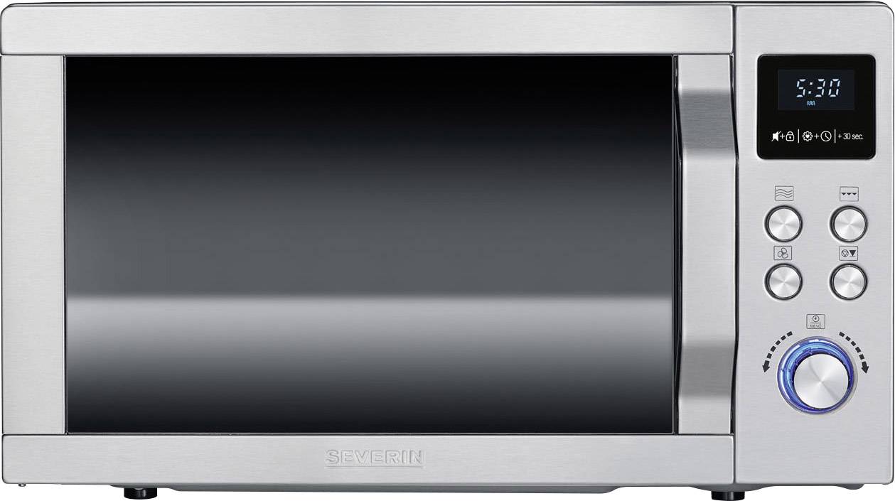 Severin MW 7754 Mikrowelle Edelstahl (gebürstet) 900 W Grillfunktion, Heißluft-Funktion