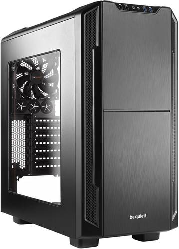 BeQuiet Silent Base 600 Midi-Tower Gaming-Gehäuse Schwarz 2 vorinstallierte Lüfter, Seitenfenster,