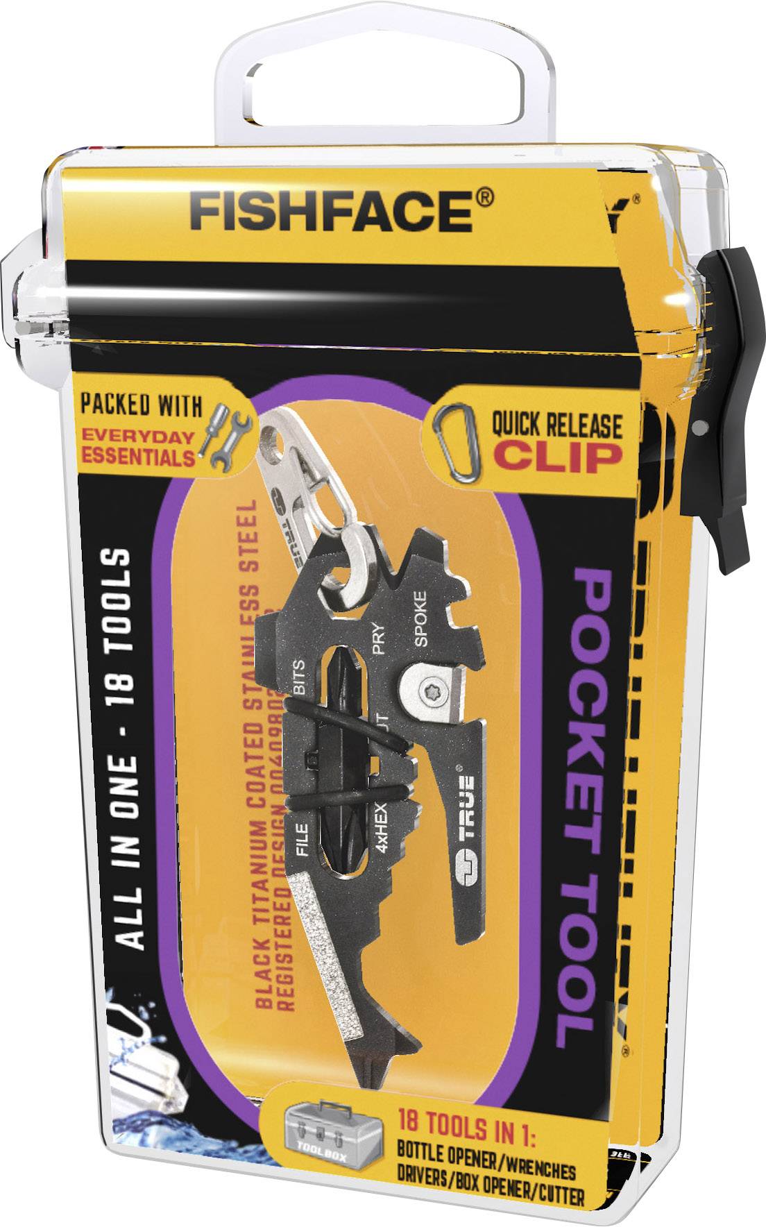 True Utility Fishface TU206 Multitool  Anzahl Funktionen 18 Schwarz