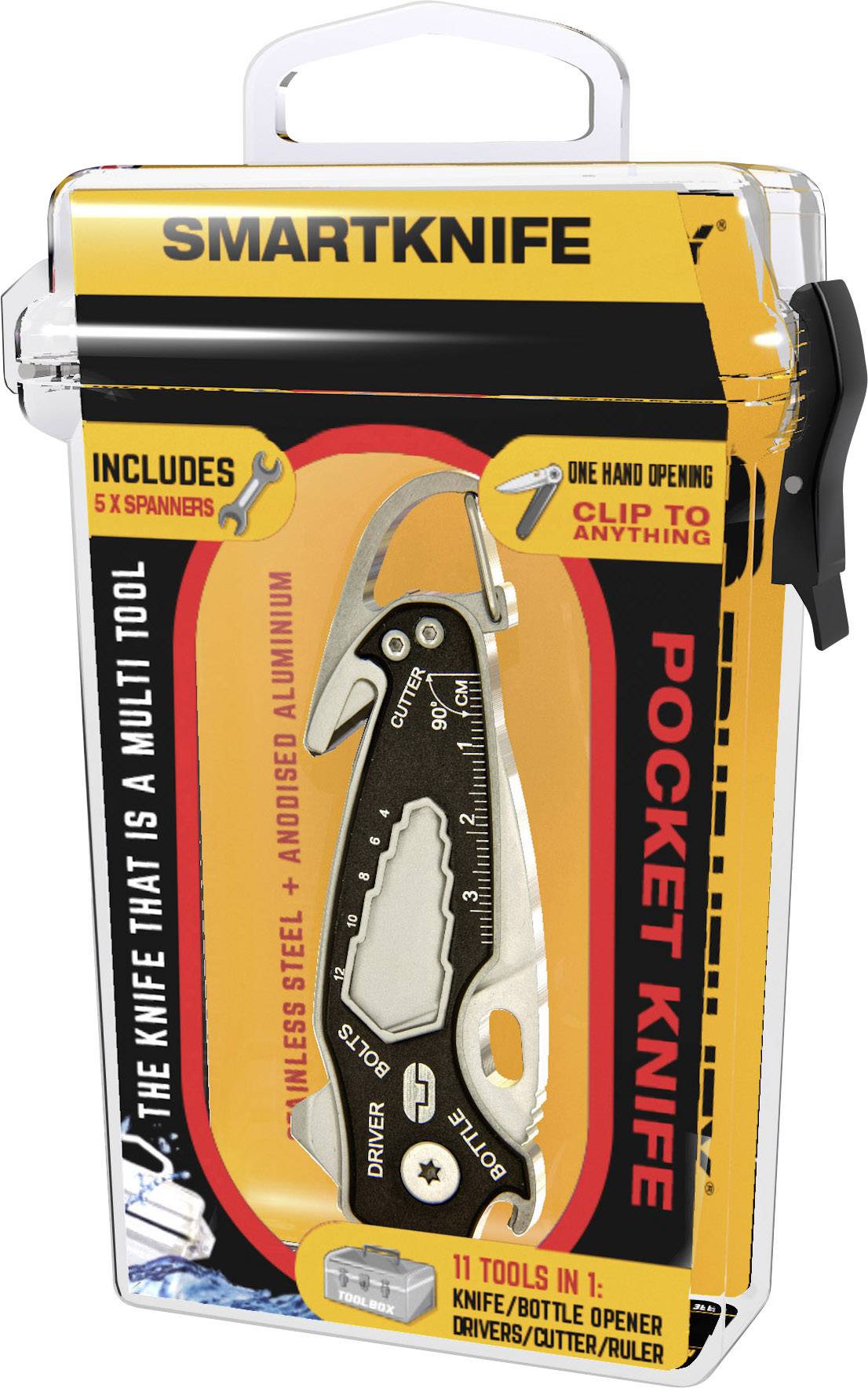 True Utility Smartknife TU573 Multitool Anzahl Funktionen 11 Schwarz, Edelstahl