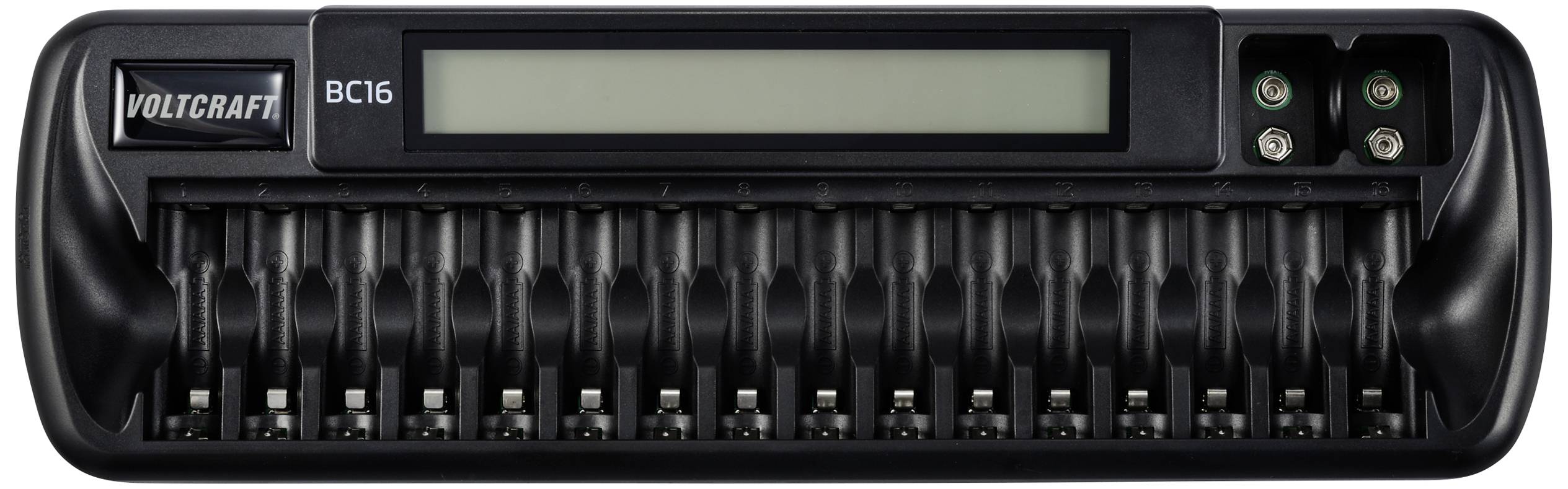 VOLTCRAFT BC16 Rundzellen-Ladegerät NiMH, LiIon Mignon (AA), Micro (AAA), 9V Block