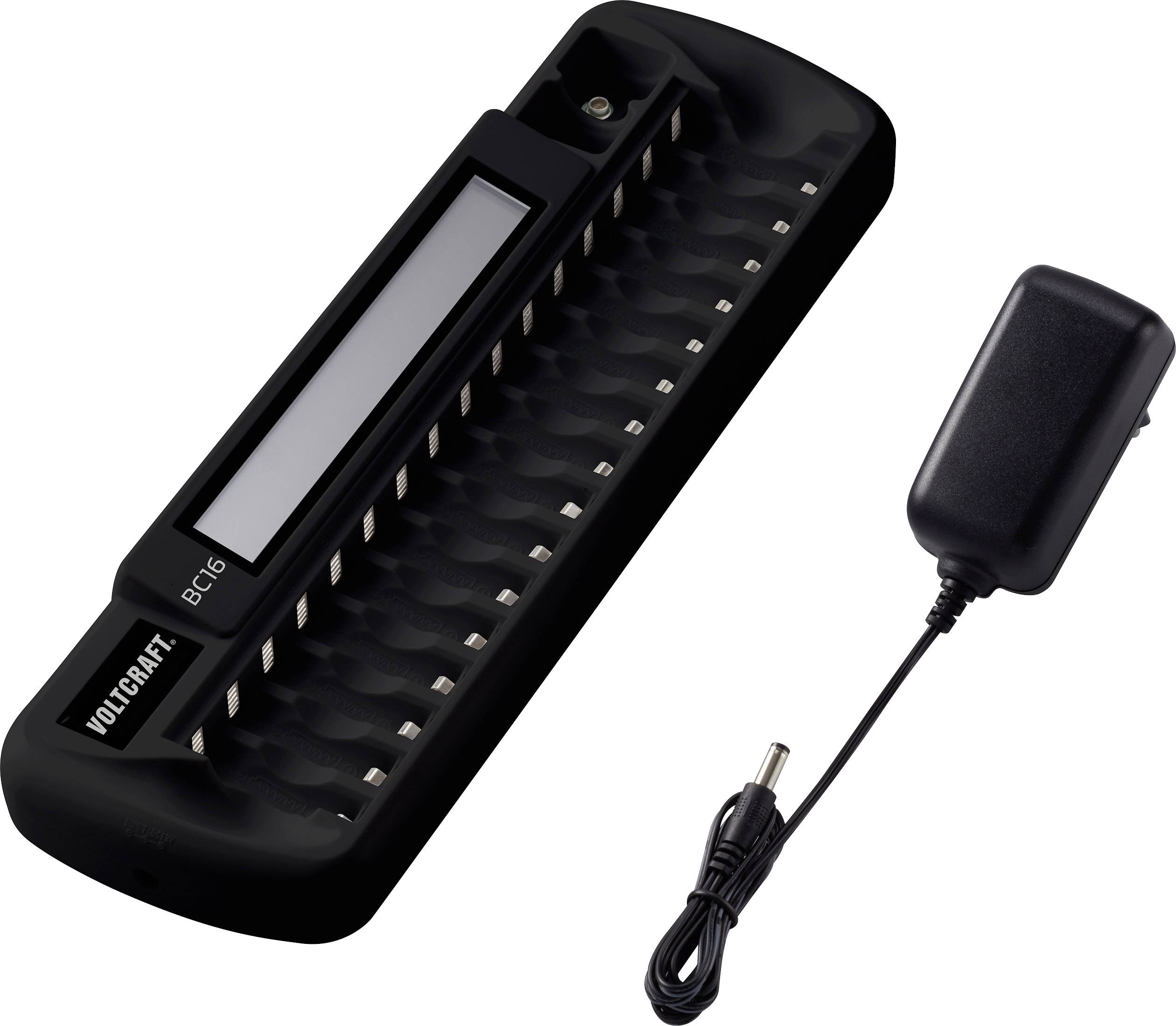 VOLTCRAFT BC16 Rundzellen-Ladegerät NiMH, LiIon Mignon (AA), Micro (AAA), 9V Block