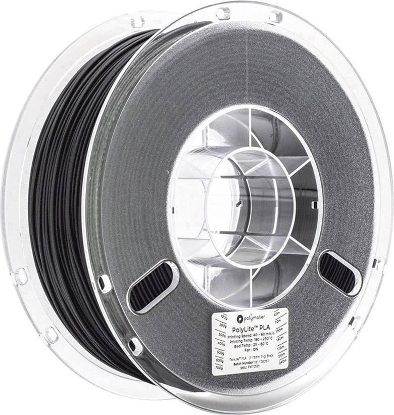 Polymaker 70596 Filament PLA 2.85mm 3kg Schwarz PolyLite 1St.