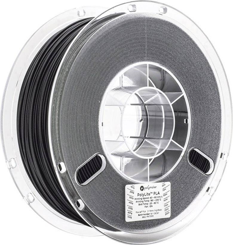 Polymaker 70595 Filament PLA 1.75mm 3kg Schwarz PolyLite 1St.
