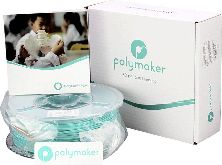Polymaker 70542 Filament PLA 2.85mm 1kg Blau-Grün PolyLite 1St.