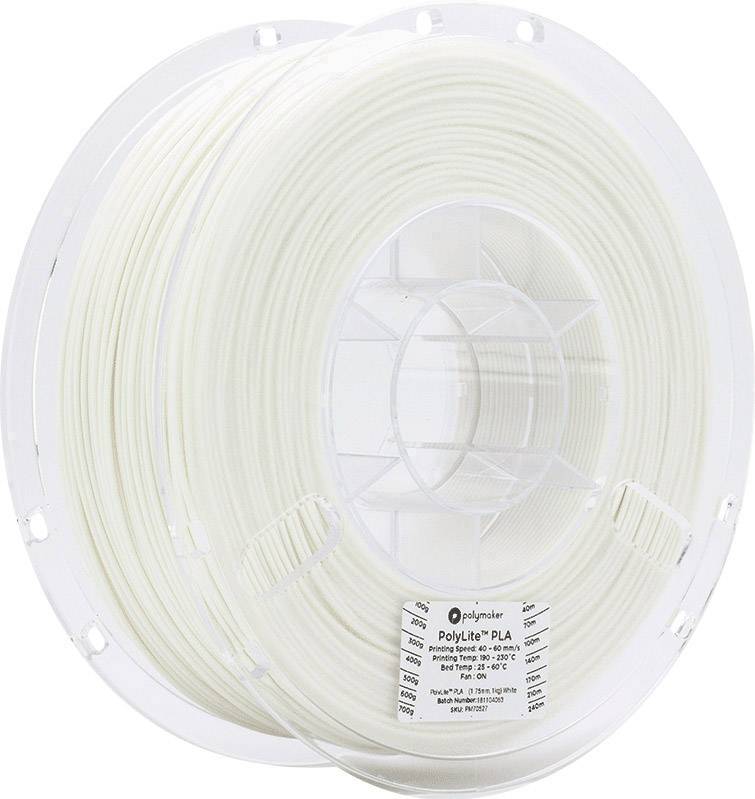 Polymaker Filament PLA 1.75 mm 3 kg Weiß PolyLite 1 St.