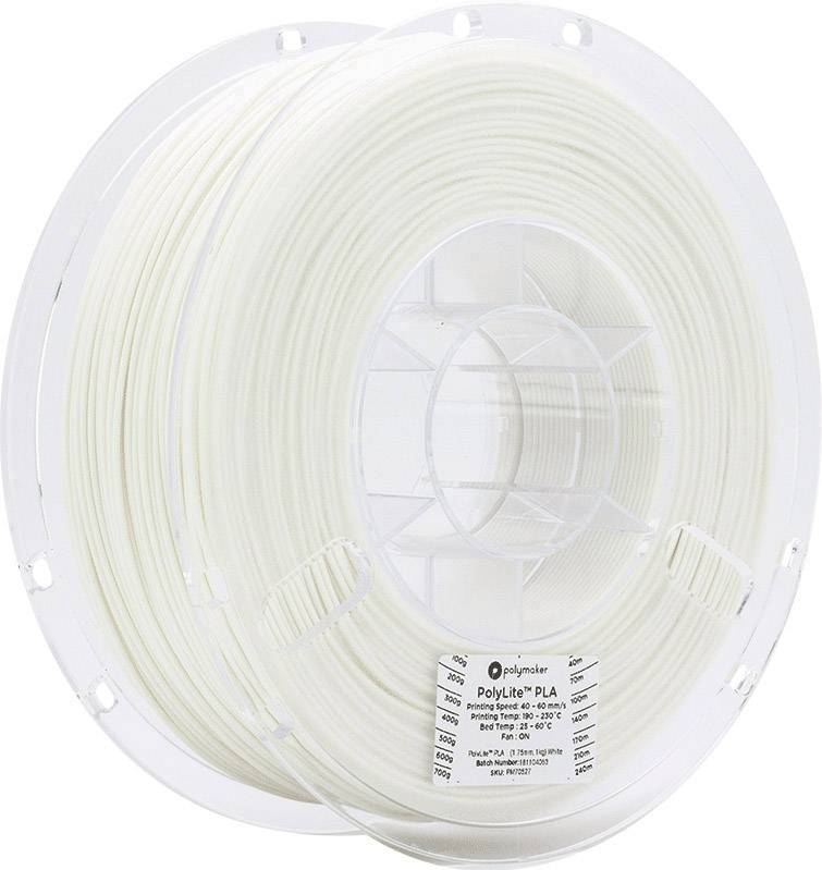 Polymaker 70528 Filament PLA 2.85mm 1kg Weiß PolyLite 1St.