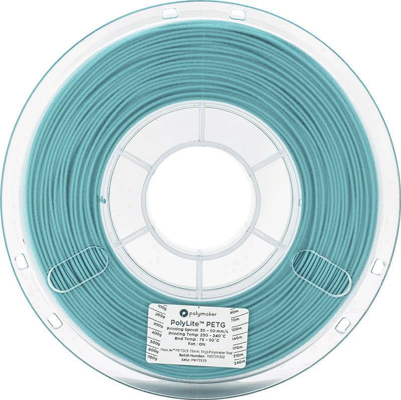 Polymaker 70125 Filament PETG 1.75 mm 1 kg Blau-Grün PolyLite 1 St.