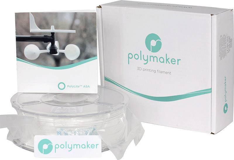 Polymaker 70197 PolyLite Filament ASA UV-beständig, witterungsbeständig 1.75mm 1000g Weiß PolyLite™ 1St.