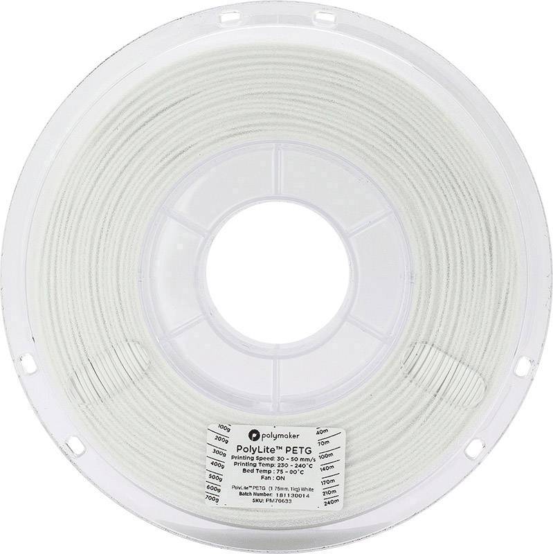 Polymaker 70634 PolyLite PETG White / 2,85 mm / 1 KG Filament PETG 2.85 mm 1 kg Weiß Poly