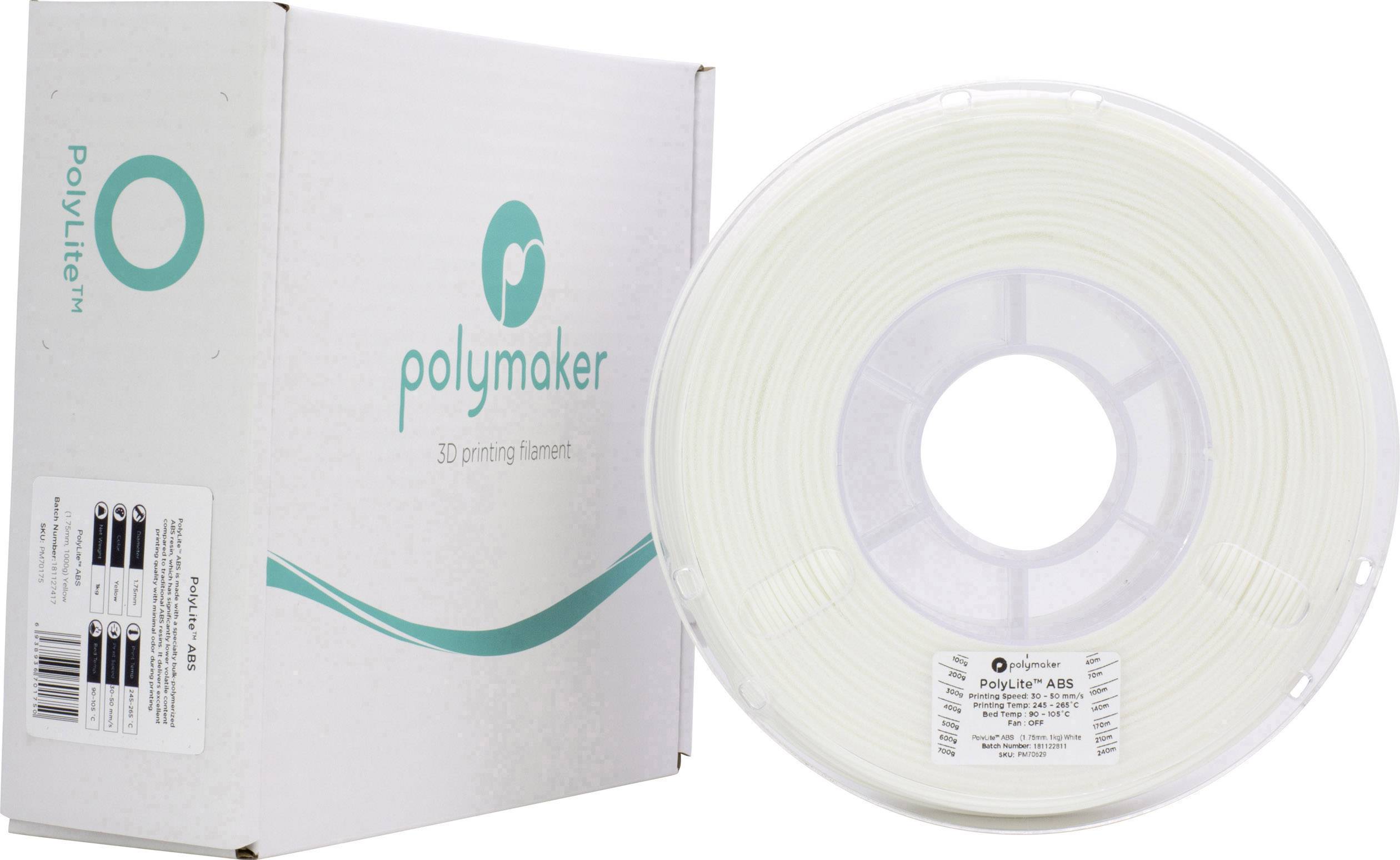 Polymaker 70629 Filament ABS 1.75mm 1kg Weiß PolyLite 1St.