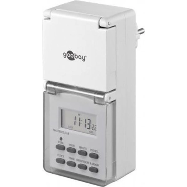 Goobay 51301 Steckdosen-Zeitschaltuhr digital Tagesprogramm, Wochenprogramm 3600 W IP44 Sommer-/Winterzeitumstellung Goobay 51301 Steckdosen-Zeitschaltuhr digital Tagesprogramm, Wochenprogramm 3600 W IP44 Sommer-/Winterzeitumstellung