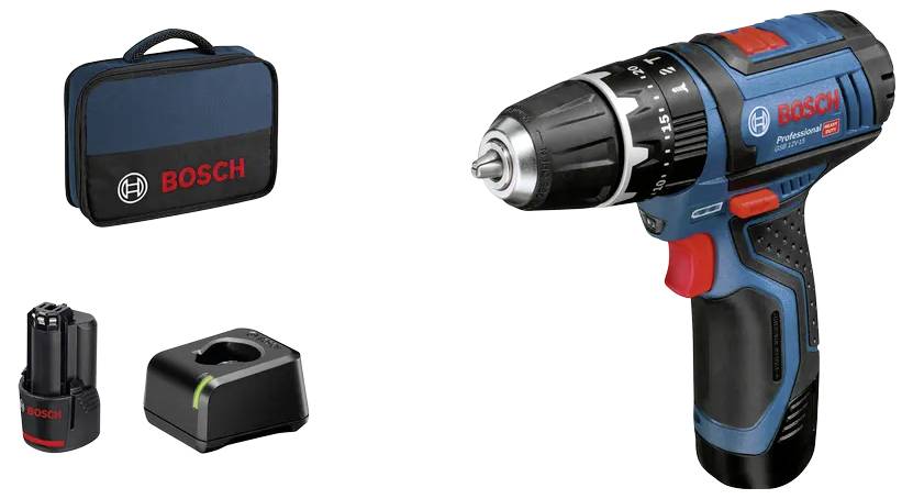 Bosch Professional GSB 12V-15 2-Gang-Akku-Schlagbohrschrauber inkl. 2. Akku