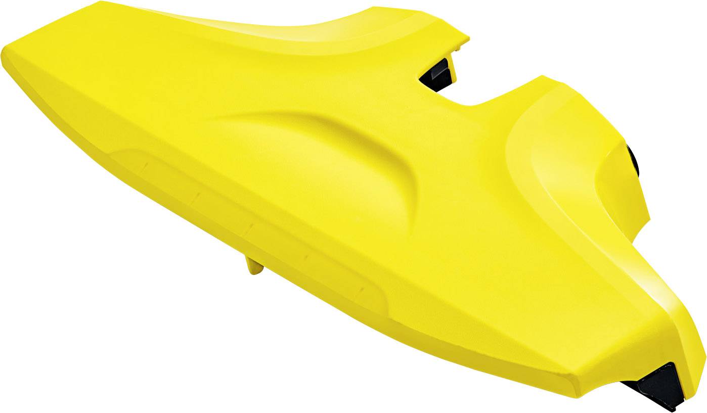 Gelbes Schwimmgerät in stromlinienförmiger Form, vermutlich für Freizeitaktivitäten oder Sport auf Wasserflächen geeignet.