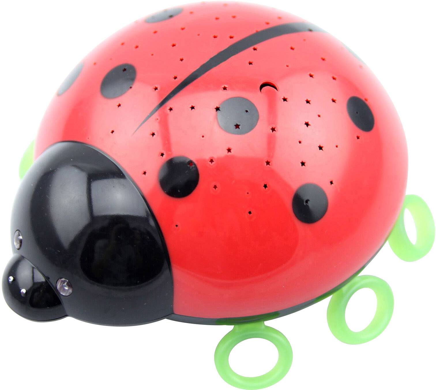 Niermann 80019 LED-Nachtlicht mit Projektor Rund Marienkäfer LED RGB Rot, Schwarz, Grün