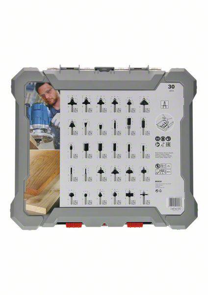 Bosch Accessories Fräser-Set, 8-mm-Schaft, 30-teilig 2607017475