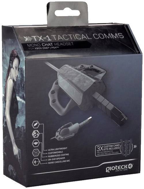 Gioteck TX-1 Tactical Comms On Ear Headset kabelgebunden Mono Schwarz Noise Cancelling Gaming