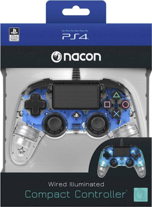Nacon Compact Light Edition Gamepad PlayStation 4 Blau, Transparent