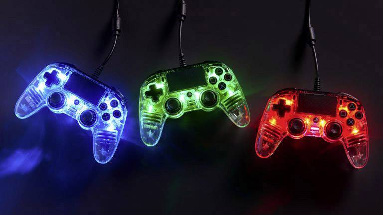 Nacon Compact Light Edition Gamepad PlayStation 4 Blau, Transparent