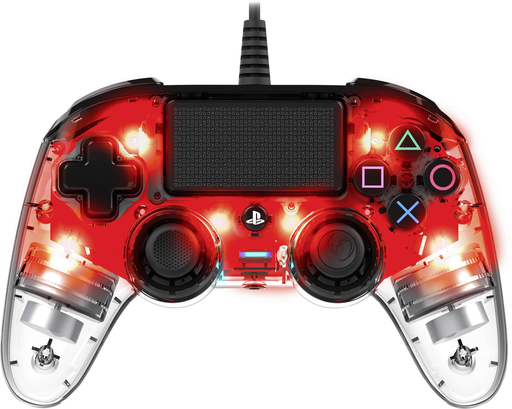 Nacon Compact Light Edition Gamepad PlayStation 4 Rot, Transparent