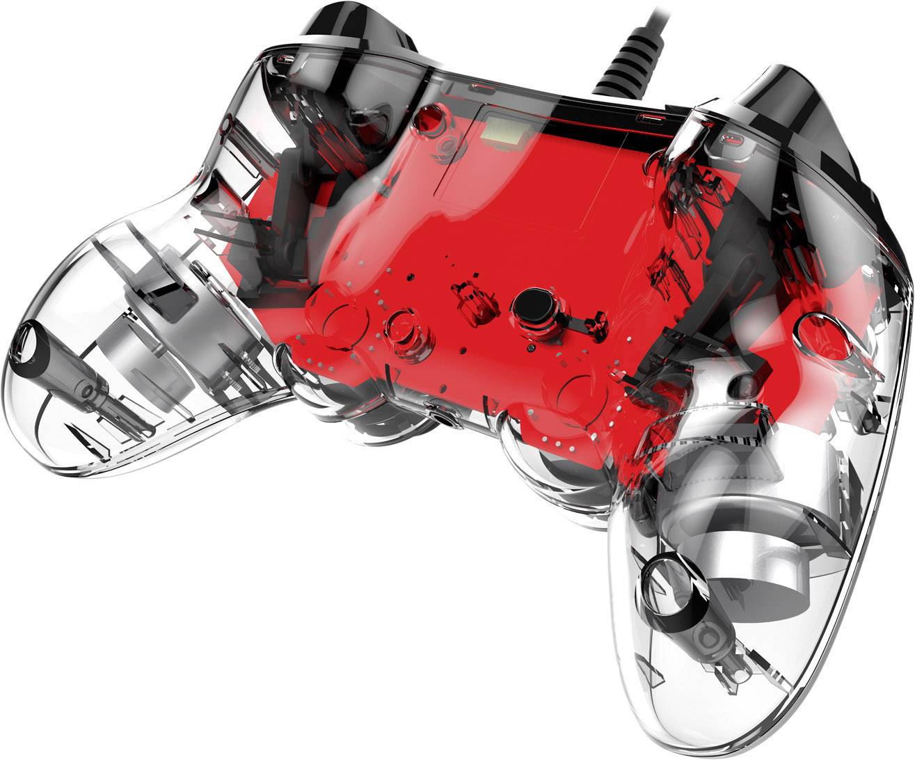 Nacon Compact Light Edition Gamepad PlayStation 4 Rot, Transparent