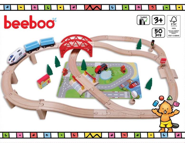 BEE Eisenbahn-Spielset 50-teilig 31508F_NEW